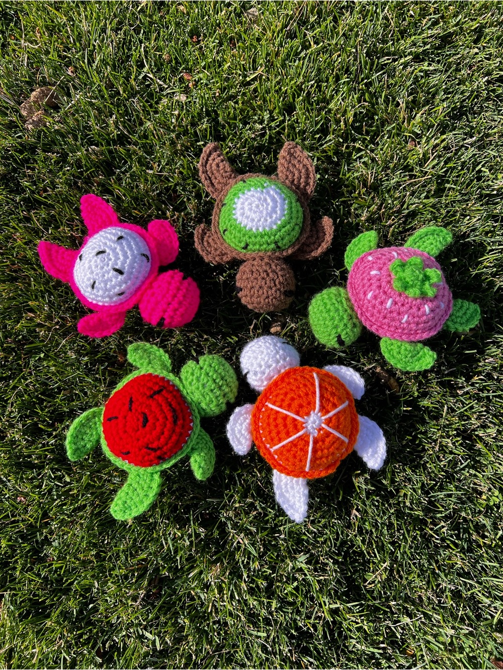 Hand Crocheted Fruit Turtle Stuffed Animal Plushie!